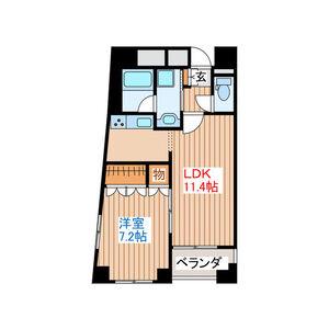 シャングリラ愛川(1LDK/5階)の間取り写真
