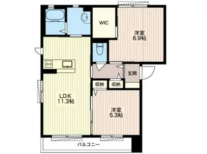 オリエンタルE(2LDK/2階)の間取り写真