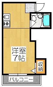 タイムスピア(1K/4階)の間取り写真