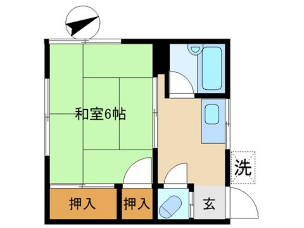 パールハイツ(1K/2階)の間取り写真