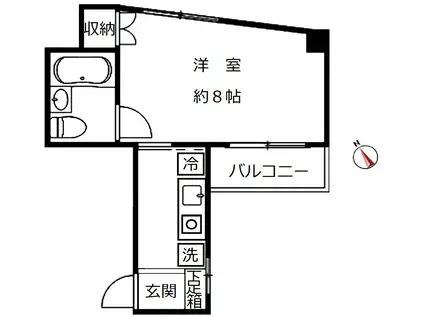ヒルトップミナミ(1K/2階)の間取り写真