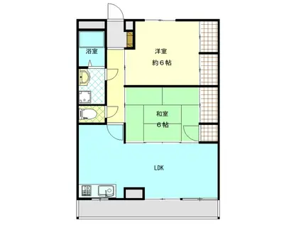 Kフルネス(2LDK/4階)の間取り写真