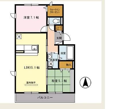 ウッドブリッジ(2LDK/2階)の間取り写真