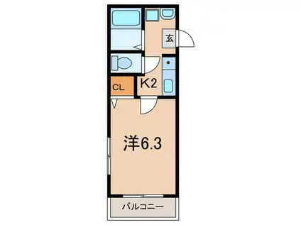 レトア赤松(1K/2階)の間取り写真