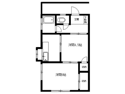 中山ハウス(2K/2階)の間取り写真