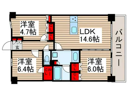 コンフォリア成増グリーンサイド(3LDK/7階)の間取り写真