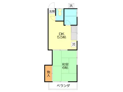 ホワイトハイツ(1DK/2階)の間取り写真