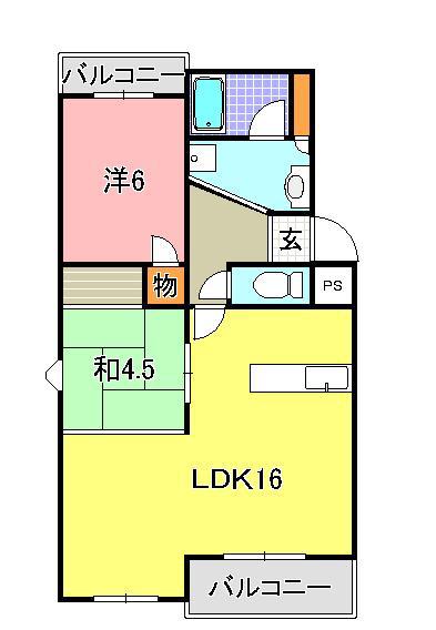 サンフォリア(2LDK/3階)の間取り写真