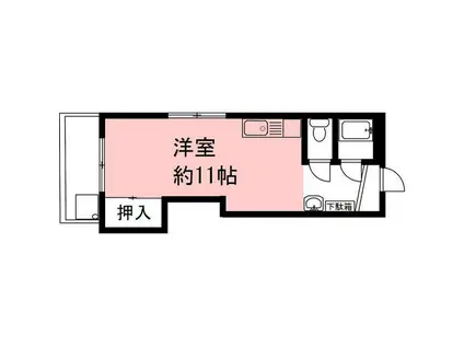 メゾンロワール(ワンルーム/1階)の間取り写真