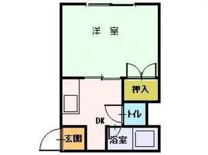土堂シティマンション(1K/2階)の間取り写真