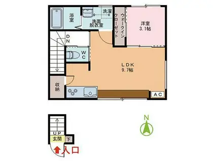 RITZ.II(1LDK/2階)の間取り写真