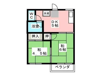 コーポサカエ A(2DK/1階)の間取り写真