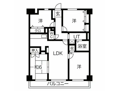 グランドハイリス本山(4LDK/1階)の間取り写真