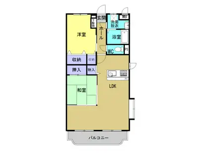 アプランドルIV(2LDK/2階)の間取り写真