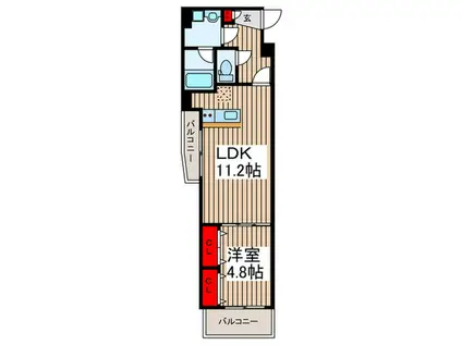 KAYA(1LDK/3階)の間取り写真