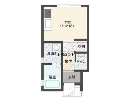 DAISYII(ワンルーム/1階)の間取り写真