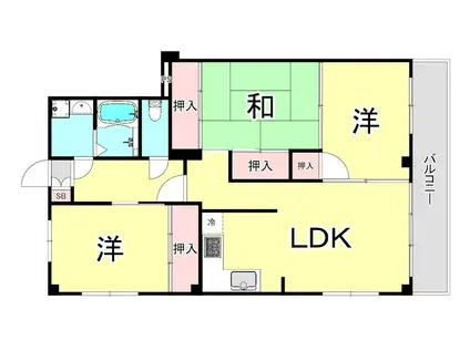 ドゥエリング北夙川(3LDK/3階)の間取り写真