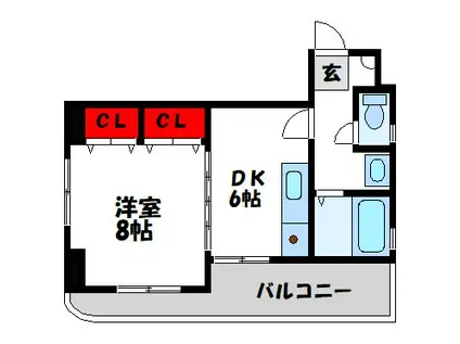 フラワーテンボス(1DK/4階)の間取り写真