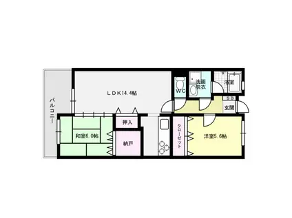 トパーズコート(2LDK/2階)の間取り写真