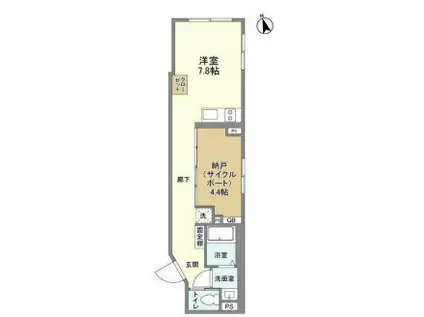 スフィア代々木上原ヒルトップ(ワンルーム/2階)の間取り写真