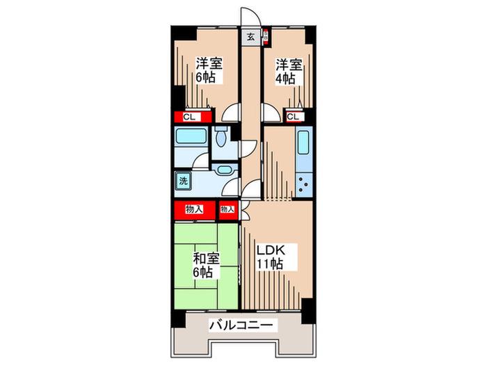 シティハイツ板橋本町(3LDK/7階)の間取り写真