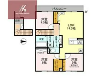 グルーヴィフィールド(3LDK/2階)の間取り写真