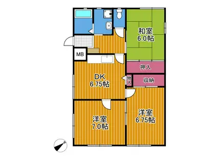 ハイツKOYAMA(3DK/1階)の間取り写真