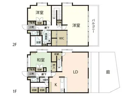 ロイヤルハイツ一茶苑(3LDK/2階)の間取り写真