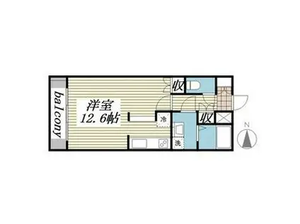 パセール青柳(1K/1階)の間取り写真