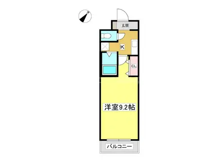 A・CITY中島東(1K/4階)の間取り写真