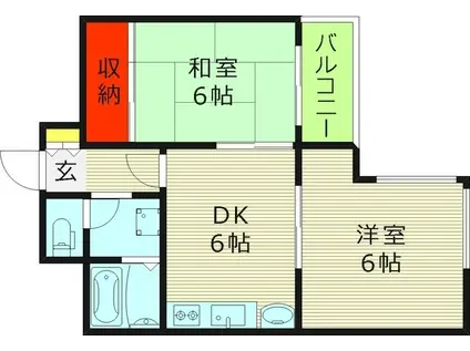 プライマリーライフ関目(2DK/5階)の間取り写真