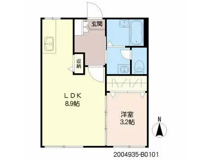 コーポ宮前(1LDK/1階)の間取り写真