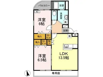 レーベンソフィア・グレイスソフィア グレイスソフィア G(2LDK/1階)の間取り写真