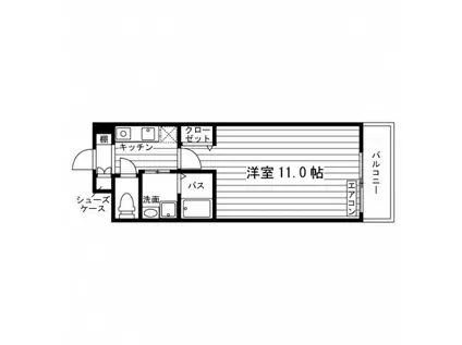 T・H ADMIRAL(1K/3階)の間取り写真