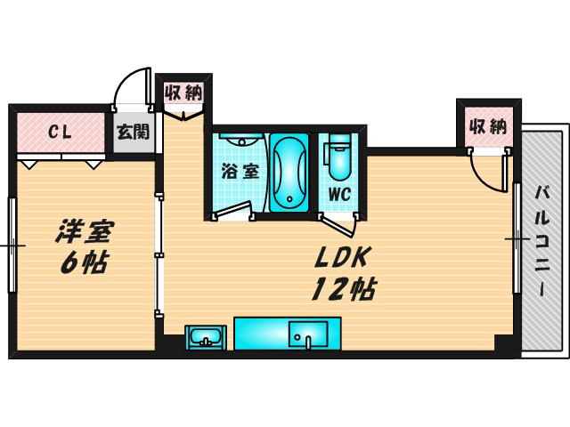 ロアール金岡B棟(1LDK/3階)の間取り写真