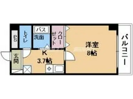 メゾンYOU&I(1K/4階)の間取り写真