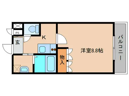 ワンライフ大和(1K/2階)の間取り写真