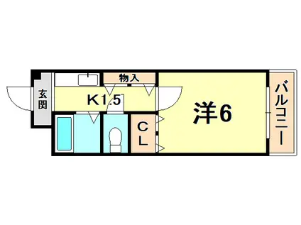 VIVANT西宮(1K/3階)の間取り写真
