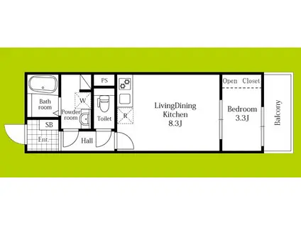 リブレメゾン淡路I(1LDK/3階)の間取り写真