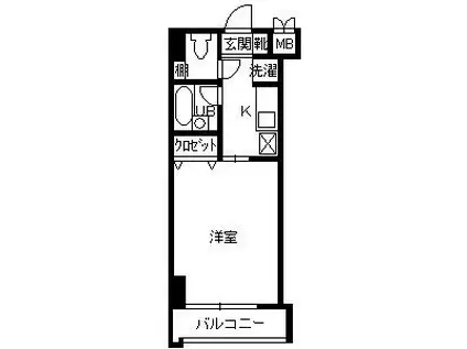 リードIN南郡元(1K/6階)の間取り写真