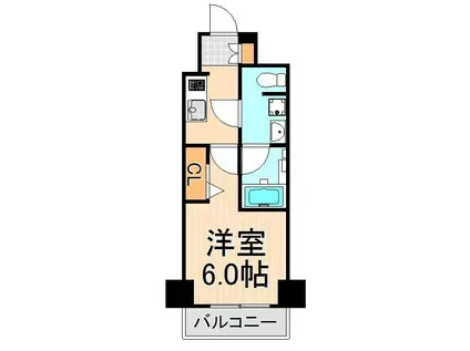 メインステージ千住中居町(1K/7階)の間取り写真