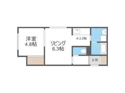 オルタナティブスターリン44(1LDK/3階)の間取り写真