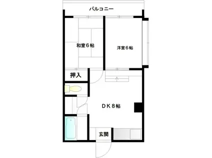 第二プロスパーハウスニムラ(2DK/1階)の間取り写真
