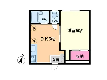 H&Y BLANCHE(1DK/2階)の間取り写真