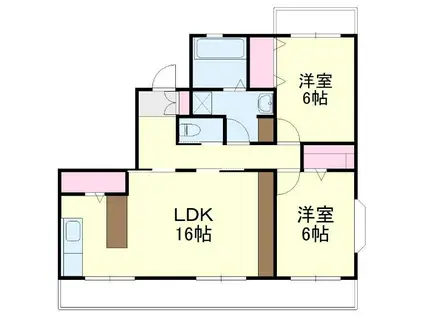 グリーンハイツA(2LDK/1階)の間取り写真