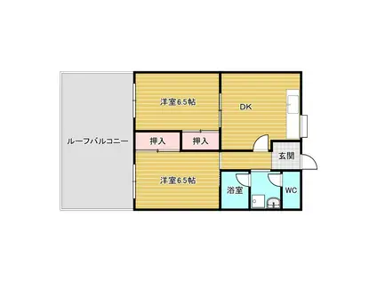 メゾンDOI(2DK/2階)の間取り写真