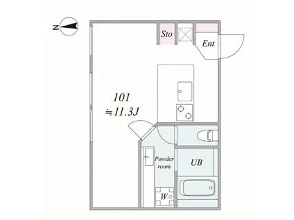 TRIAS113(1LDK/1階)の間取り写真