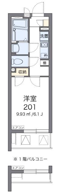 クレイノ西川口(1K/1階)の間取り写真