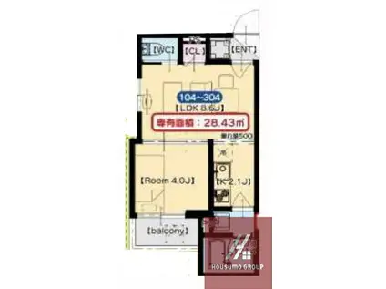 CORALLO あびこ(1LDK/2階)の間取り写真