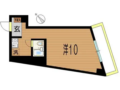 グランシーダー(ワンルーム/3階)の間取り写真